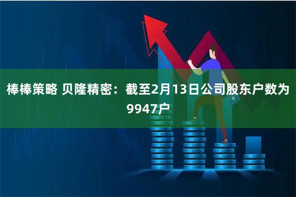 棒棒策略 贝隆精密：截至2月13日公司股东户数为9947户