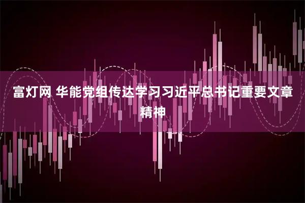 富灯网 华能党组传达学习习近平总书记重要文章精神